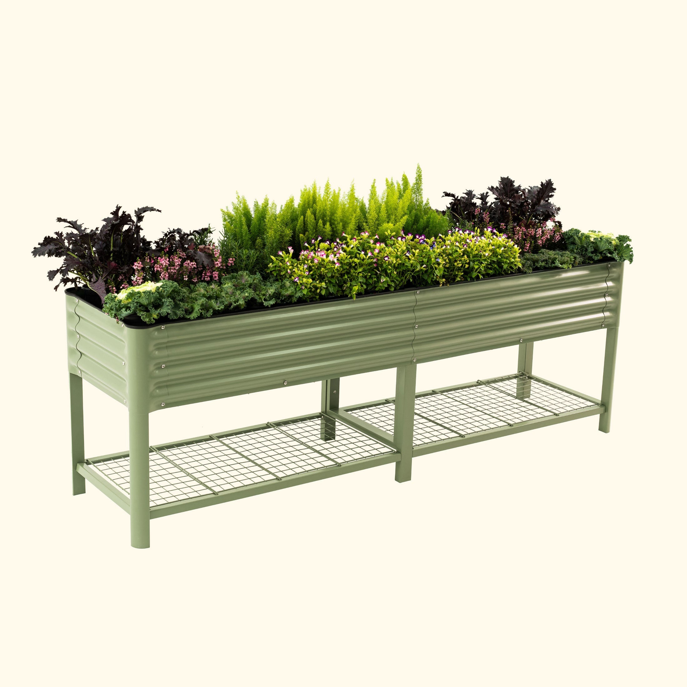 Elevated Garden Bed - V Series 2' x 8' Olive Green | Vego Garden
