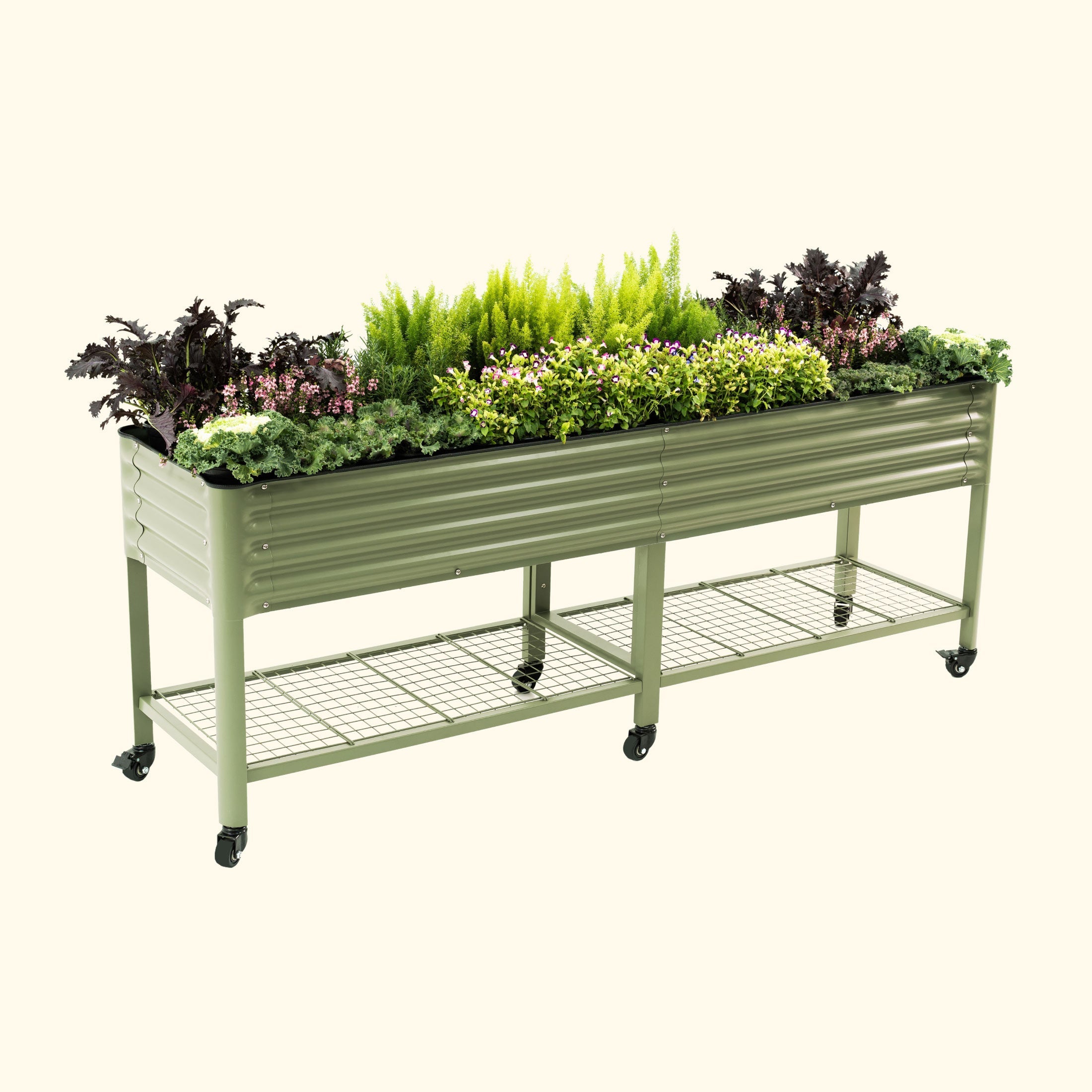 Elevated Garden Bed - V Series 2' x 8' Olive Green | Vego Garden